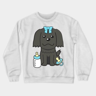 Cute baby sheepdog getting its milk and pacifier Crewneck Sweatshirt